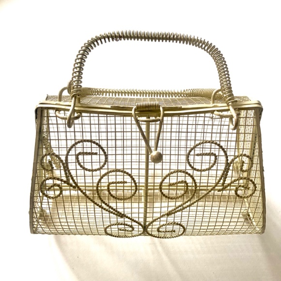 NWOT Vintage Style Painted Wire Bag - Picture 2 of 9